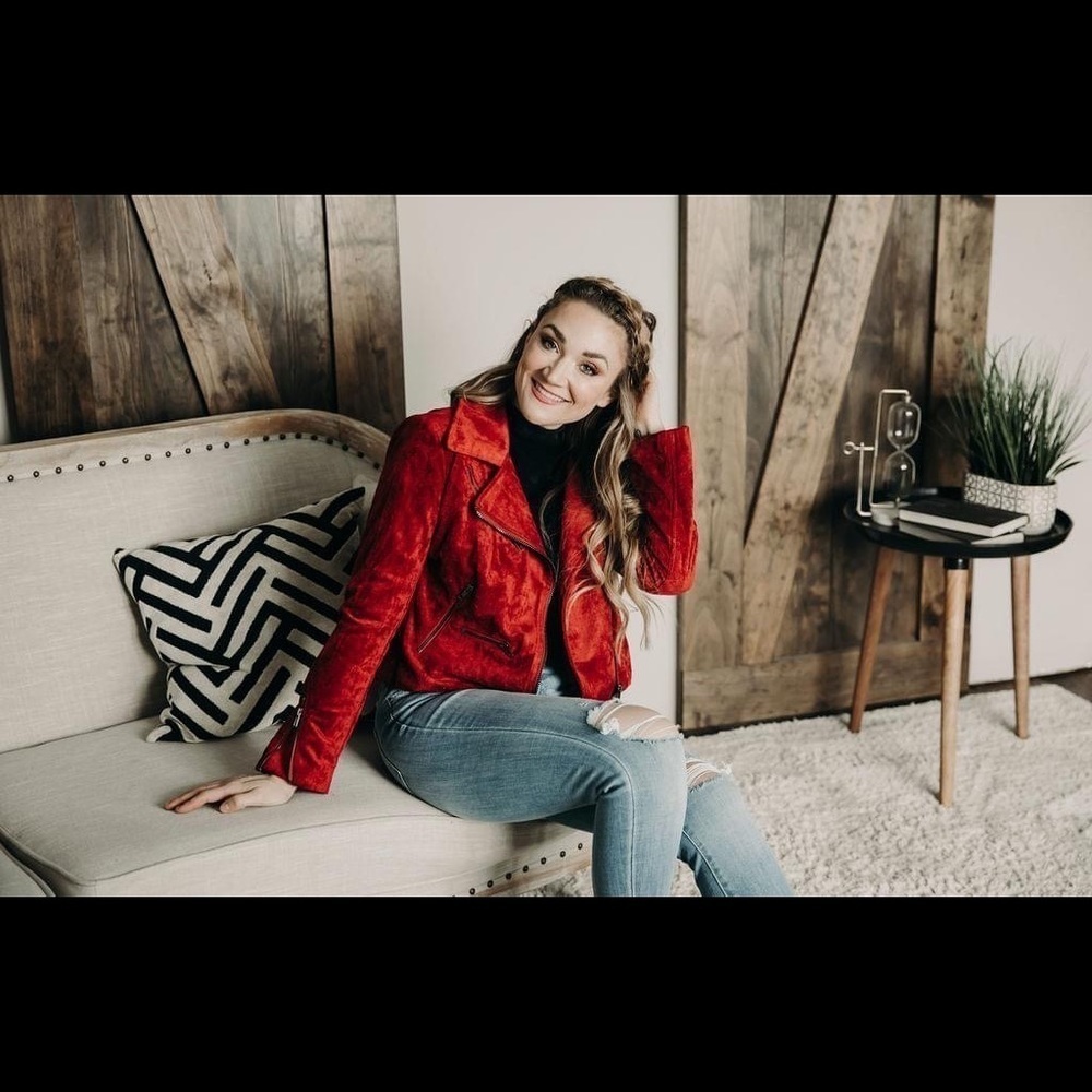 OLIVACEOUS faux suede moto jacket - Lauriebelles